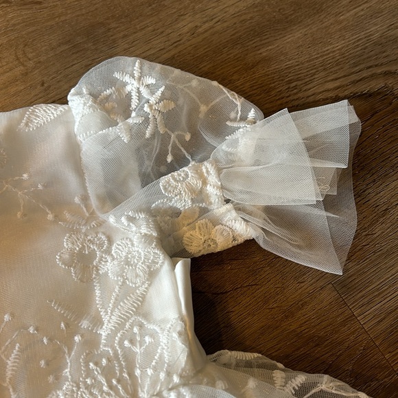 NWT baby girl baptism flower girl dress with bonnet - Picture 6 of 11